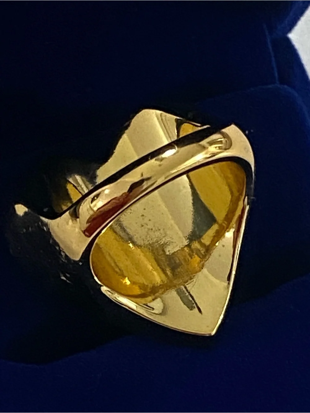 Kurt Geiger Evil Eye Heart Cocktail Ring Gold Tone Orange Enamel Size 7